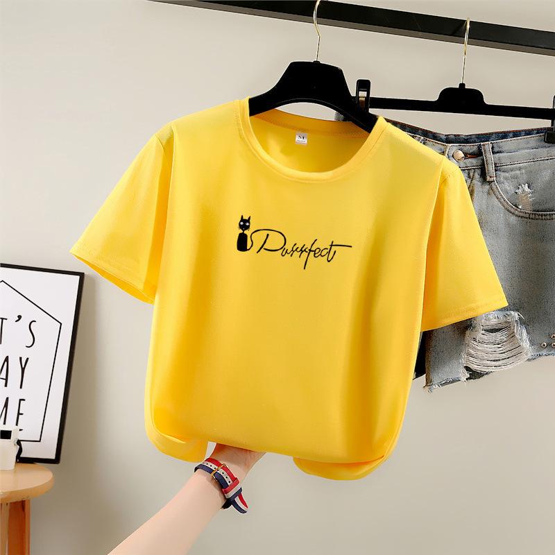 

QICED, летняя женская мода, модная повседневная женская футболка с 3D цифровым принтом и v-образным вырезом, топ M жёлтый