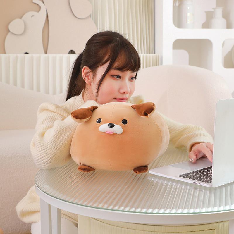Cute Two-Color Dog Plush Pillow: Soft Animal Hug Cushion