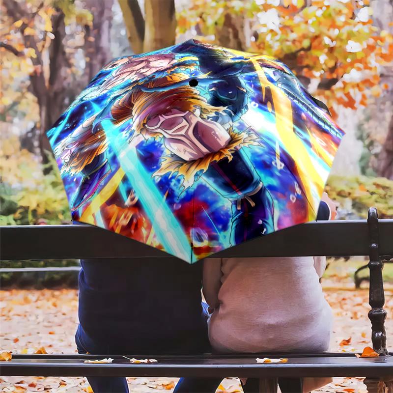 1 PC Automatic Folding Umbrella - Dragon Ball Super Pattern Portable Foldable Design With 8 Ribs Christmas Birthday Gifts