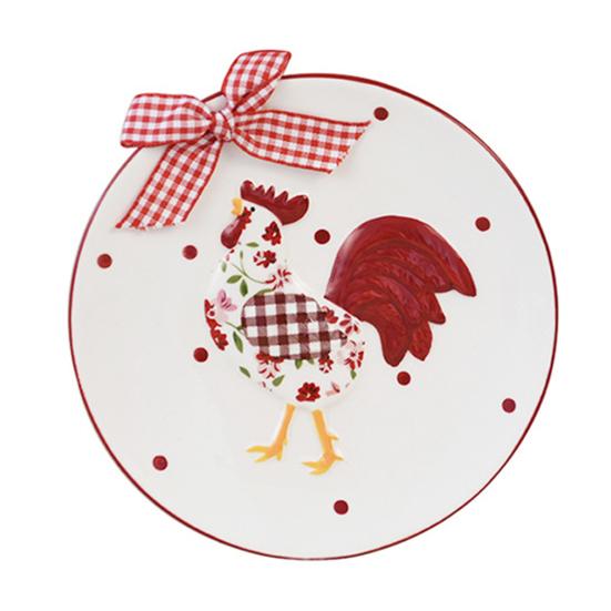 Keramikschale Teller Tasse Set Rote Blume Bräter Keksglas Hühnerförmige Keksdose für Gewürze Zucker Snacks Bauernhaus Dekor Ostergeschenk