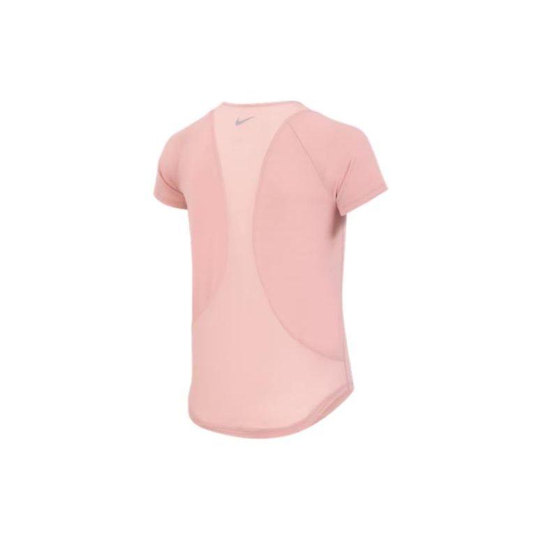 Nike Solid Color Regular Short Sleeve T-Shirt Women Tops Rust-Pink CZ7671-685