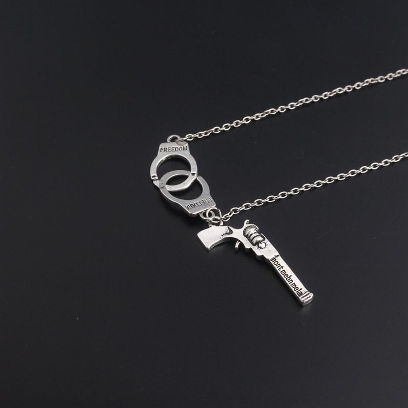 Handcuff & Gun Lariat Necklace Fifty Shades of Grey Pendant Necklace Women Fashion Sexy Jewelry