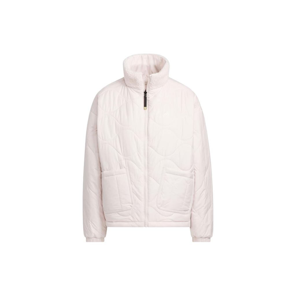 Adidas Year Of The Dragon CNY Series Embroidered Reversible Plus Velvet Sports Casual Loose Jacket Women Outerwear Light-Purple Pink IX5956