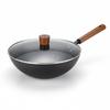 High-Purity Deep Nitrided Wrought Iron Wok, Traditional Non-stick, Old-fashioned Coating-free Iron Pot for Home Use.