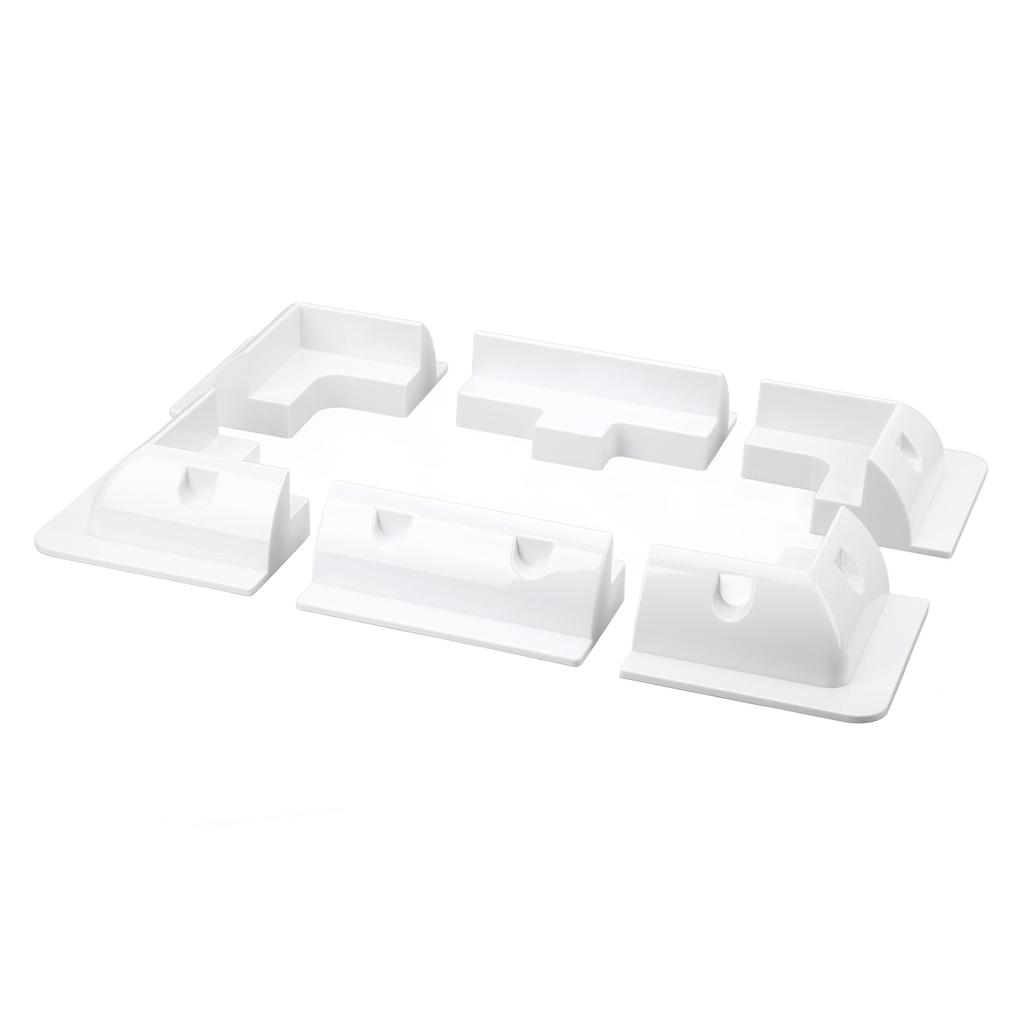 7-delars takhörnsfäste ABS Borrfritt Solpanel Fästfäste Kit Vit för Husbil Yacht Bungalow