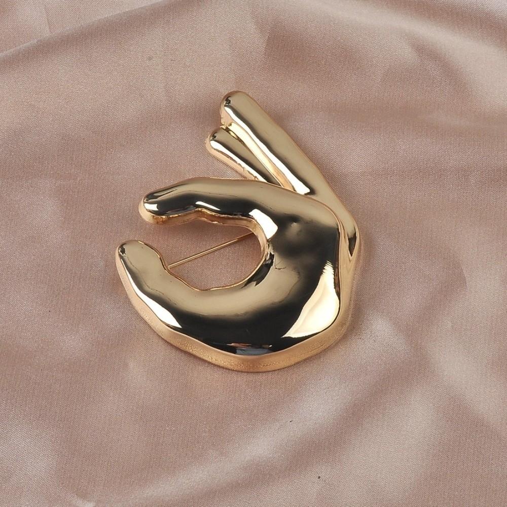 Glänzende Metall Hand Broschen Pins Großer Anzug Revers Pin Vintage Kleidung Abzeichen Damen Herren