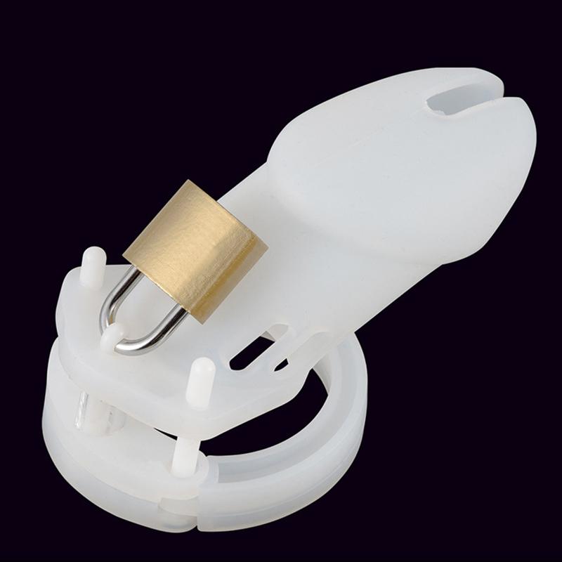 MoDi 5 Size Soft Male Chastity Cage Device Cock Cage with Rings Erotics Urethral Brass Lock Locking Sex Toys for Men Adults