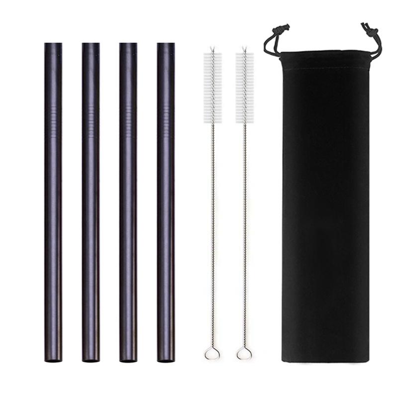 12mm Metal Boba Straws Reusable Bubble Tea Straws Reusable Jumbo Smoothie Straws 304 Stainless Steel Cocktail Drinking Straws