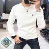 Men's European Trendy Hoodie - Long Sleeve, Round Neck, Warm for Autumn/Winter, High Quality with Inlaid Logo.