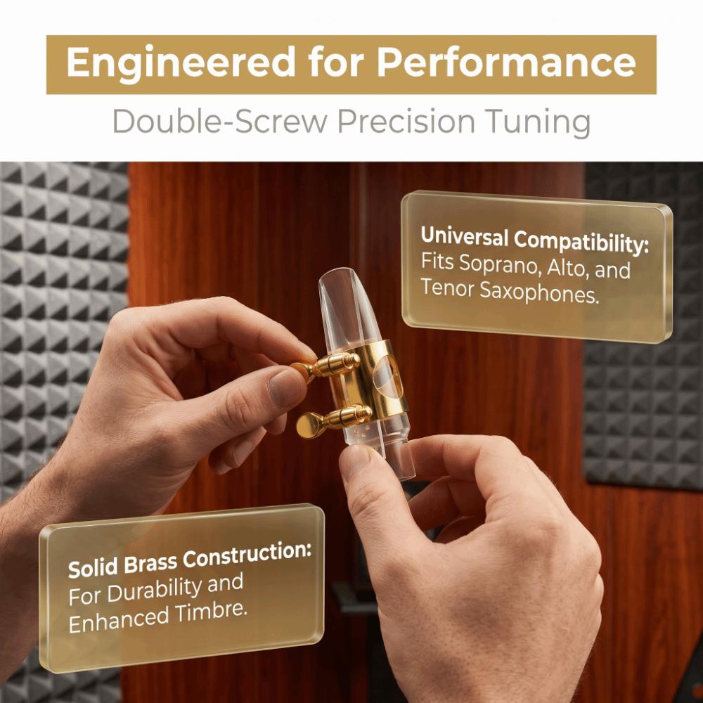 Brass Material Saxophone Tip Clip Adjustable Screw Reed Fastener Soprano Saxophone