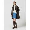 Cc Collect Fake Leather Stand Collar Long Jacket C254psf513