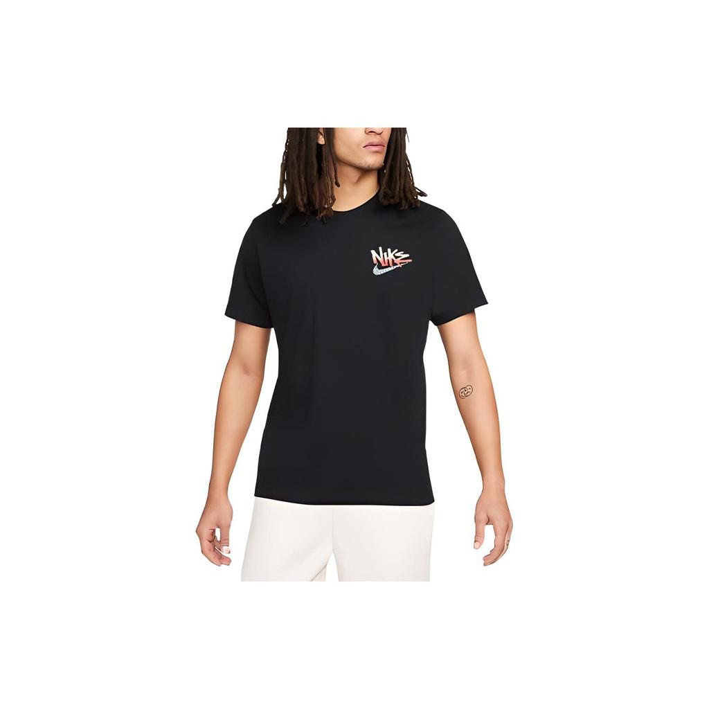 Nike T Shirts Men's Black Crew Neck Moderate Straight Fit DQ1408-010