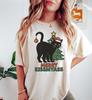 Merry Kissmyass Cat Shirt, Funny Christmas Tree Cat Shirt, Sarcastic Santa Cat, Black Cat Christmas Shirt, Cat Mom Gift