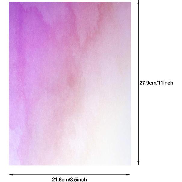 60 Sheets Stationary Papers 12 Watercolor Styles Writing Stationary Letter, Double Sided Writing Paper, 8.5 x 11 Inches