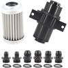 10 MICRON Inline Fuel Filter With 6AN 8AN 10AN Adapter&Bracket Clamp 50MM Universal Mount Bracket