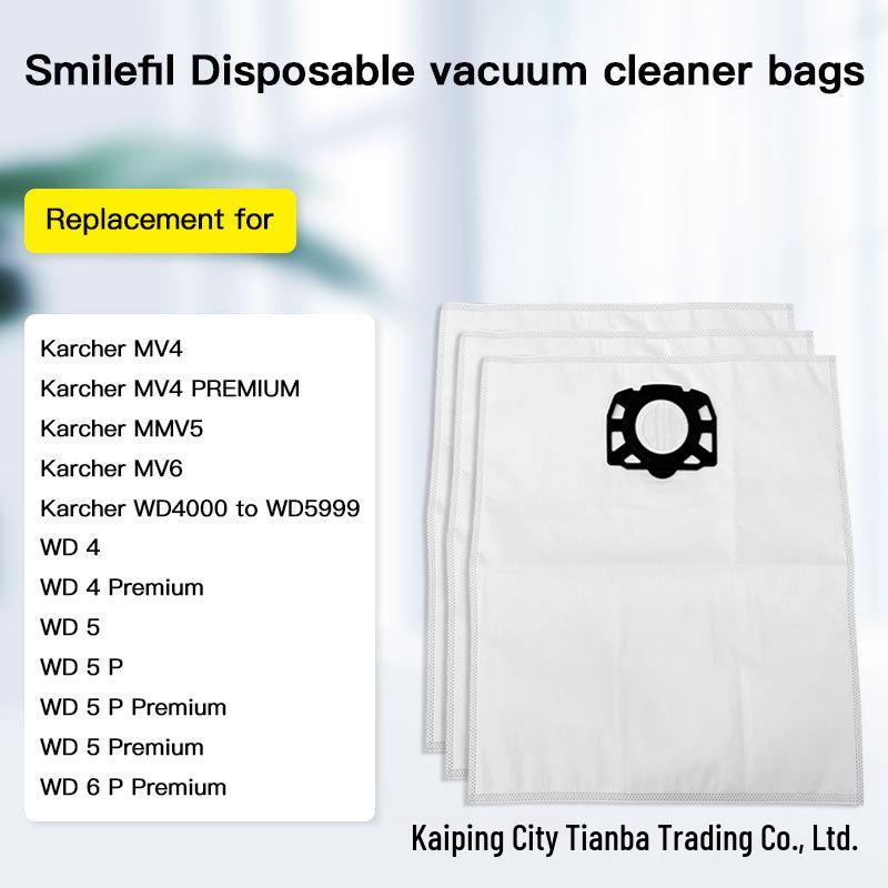 Universal Dust Filter Bags for Karcher & Festool Vacuums - Non-Woven Fabric, Complete Set
