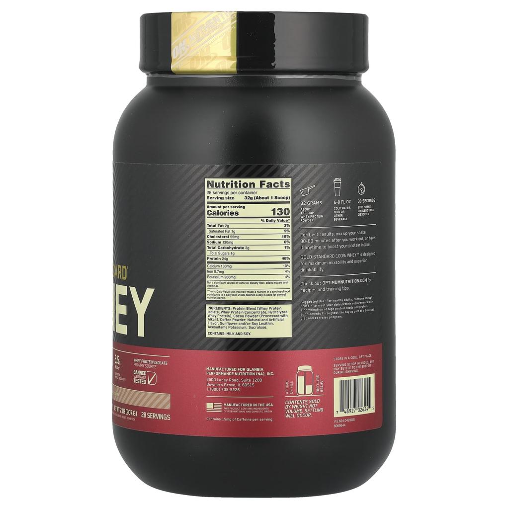 Gold Standard 100% Whey, Mocha Cappuccino, 909G(2Lbs)