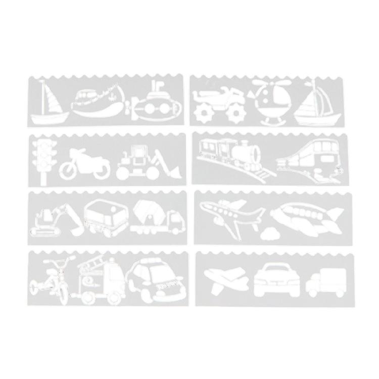 Reusable Animal Plane Stencils Pack Of 8 PET Plastic Drawing Guides Templates For Childrens Art Class And Home Crafts