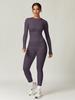 Women's Winter High-Waisted Slimming Yoga Set: Elastic Leggings and Long-Sleeved Jacket