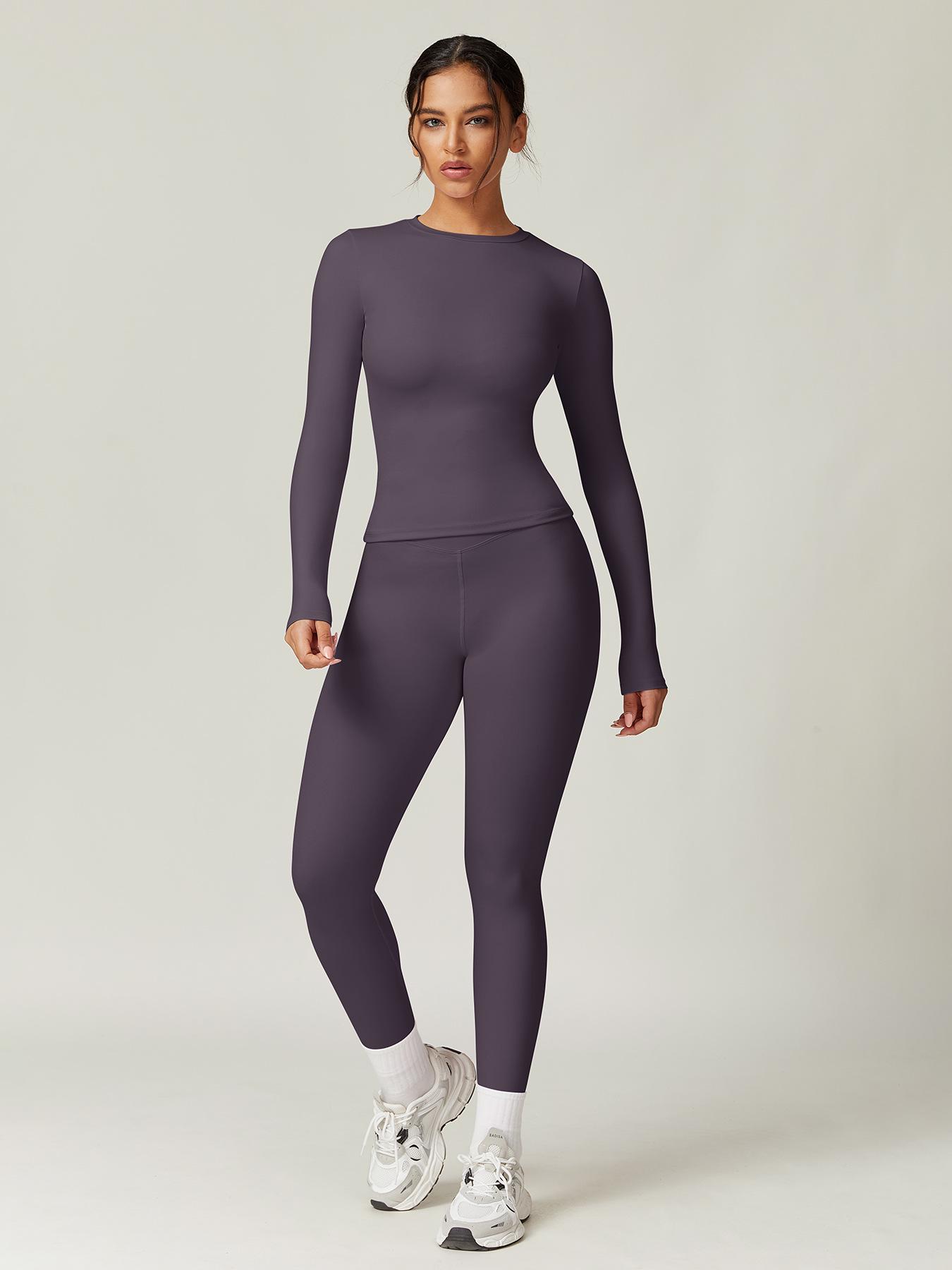 

Женский зимний комплект для йоги с завышенной талией и эффектом похудения: Эластичные леггинсы и куртка с длинным рукавом M