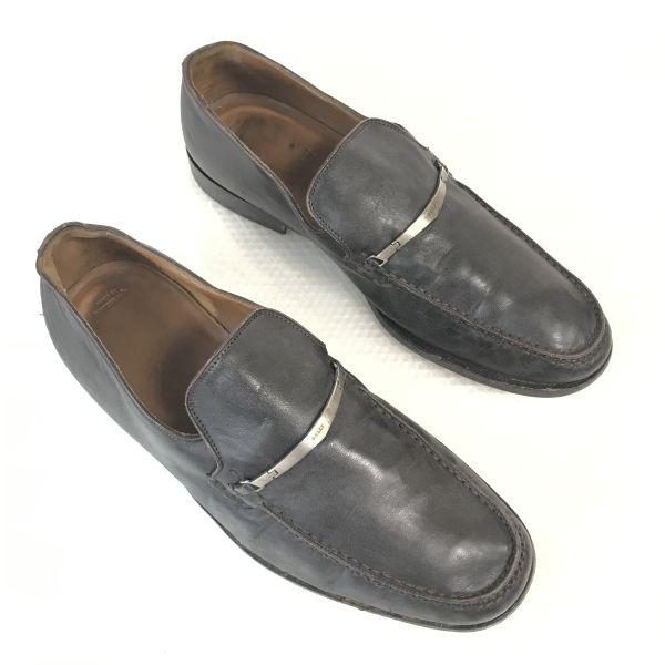 80er-90er Jahre Hergestellt in der Schweiz BALLY Leder Slipper Herren 7.5F 26.0-26.5 Schwarz(GEBRAUCHT)