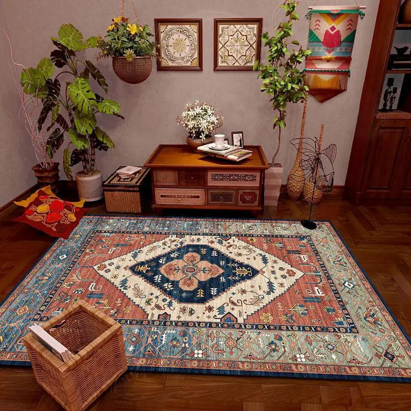 Retro Ethnic Carpets for Living Room Large Area Rugs Home Decor Hallway Boho Carpet Moroccan Bedroom Beside Floor Mat Luxury