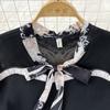 Fashion Suit Female Celebrity Temperament Ol Professional Bow Chiffon Shirt Two-Piece Set High Waist Hip Skirt Spring