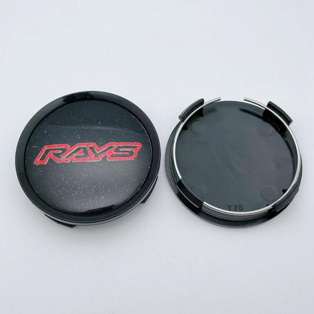 4pcs 74mm Car Wheel Center Caps With RAYS Logo Emblem Badge Wheel Rims Center Dust Cover Hub Hubcaps Replace Car Accessories