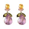 Teardrop Leaf Necklace and Earrings Exquisite Zirconia Waterdrop Leaf Jewelry Set Necklace Earrings For Women