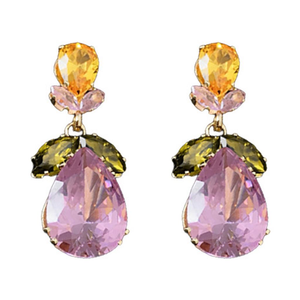 Teardrop Leaf Necklace and Earrings Exquisite Zirconia Waterdrop Leaf Jewelry Set Necklace Earrings For Women