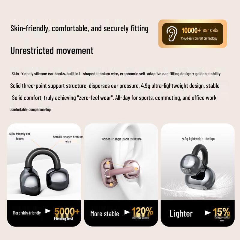 Newman A10 Ear-Clip Open-Ear Bone Conduction Bluetooth Headphones