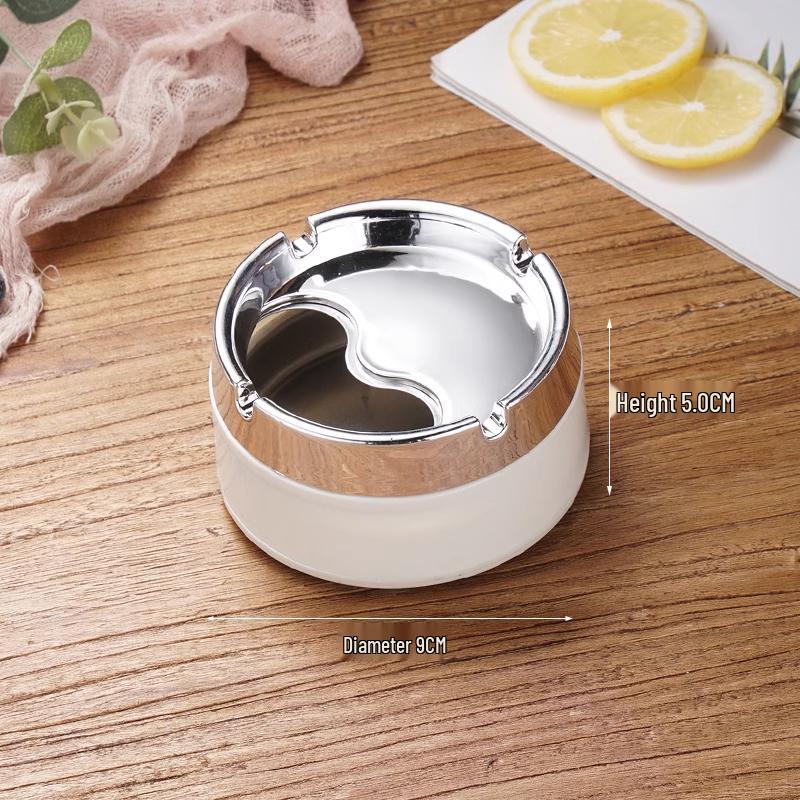 Creative Stainless Steel Ashtray with Lid - Anti-Fly, Ideal for Office, Bathroom, or Living Room
