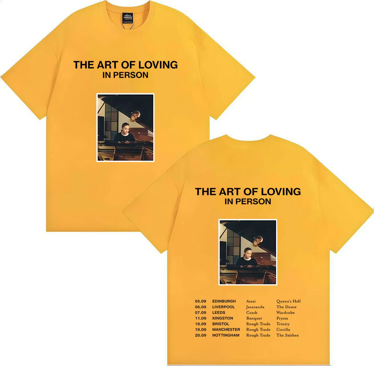 

Singer Olivia Dean Gothic Graphics Print The Art of Loving Tour Tshrit Fashion Oversized Tee Mens Women Pure Cotton Cozy Tshrits L