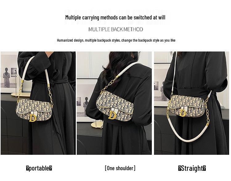 2025 Damen Crossbody Satteltasche - Europäisch & Amerikanisch Color Block Kette, Vielseitige Einzel Schulter Achsel Handtasche