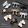 New for Clothing Clothes Decors Bow Button Black Color Solid Color Metal Button DIY Sewing Art Cloak Clasp