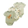 New Three-piece Baby Clothes Fart Clothes Short-sleeved Summer Printed Children's Clothing Baby One-piece Suit