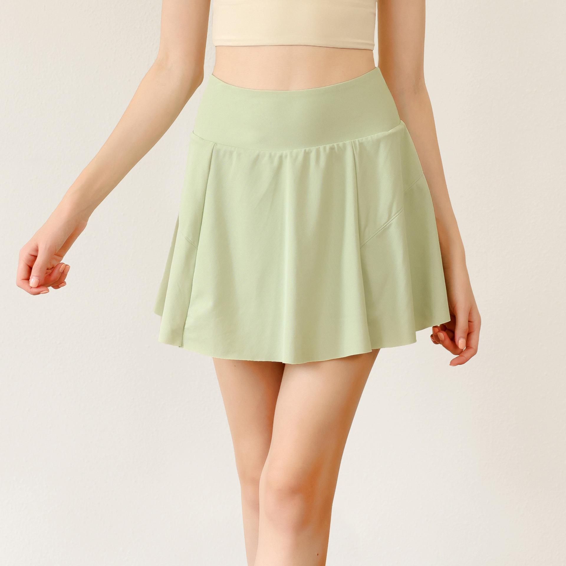 

Женская спортивная мини-юбка с подкладкой - Защищающая от просвечивания юбка для тенниса и бадминтона, йоги, с фитнес-шортами с эффектом подтяжки бедер (Ложный двухкомпонентный дизайн) Small