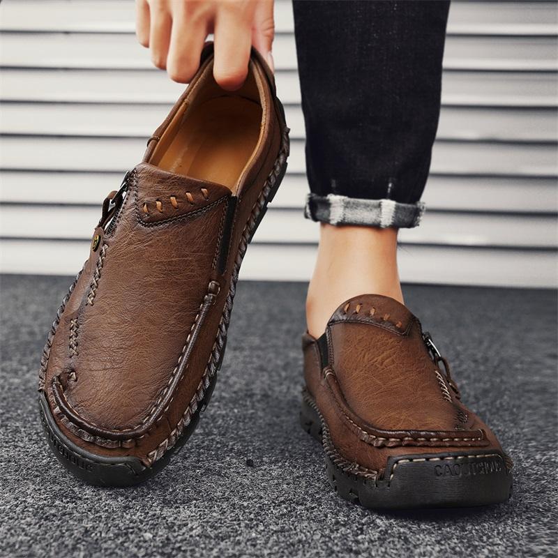 38-48 Scarpe da Uomo Taglie Forti Semplici e alla Moda in Pelle Fatta a Mano Scarpe in Pelle Business Casual