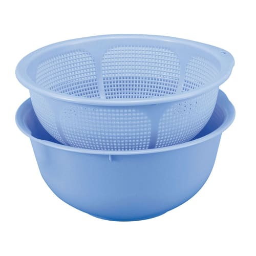 Tombo Colander, Made in Japan, Diameter 30.5cm x Height 10.5cm, Blue, Assist Shinki Gosei, 30-inch