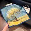 71Cm silk scarf square scarf high sense Korean fashion versatile professional simulation silk small scarf retro printed silk scarf women