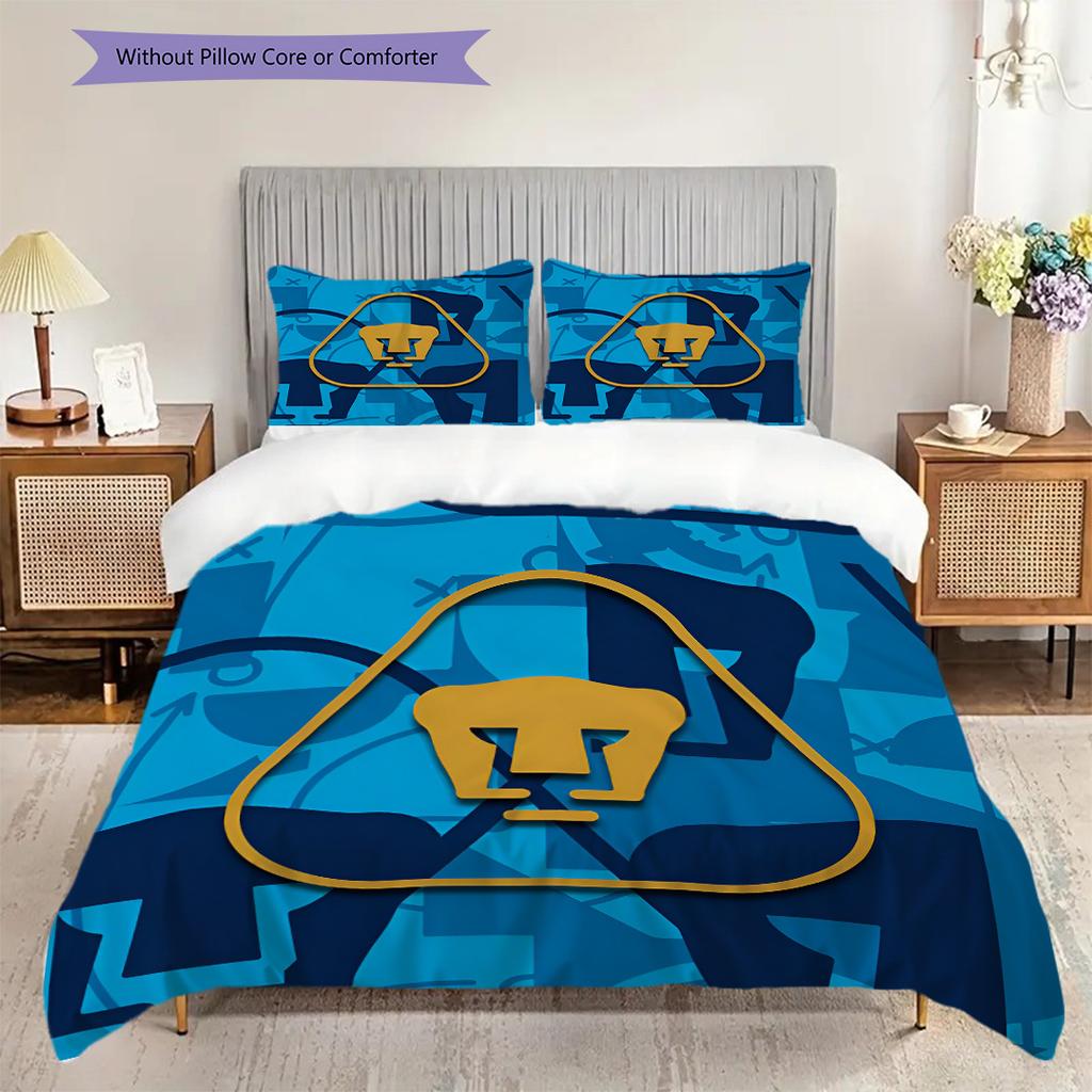 Pumas UNAM Pattern Bedding Quilt Set Quilt Cover Pillowcase Home Decoration Birthday Gift (1 * duvet cover + 2 * pillowcase, without core)