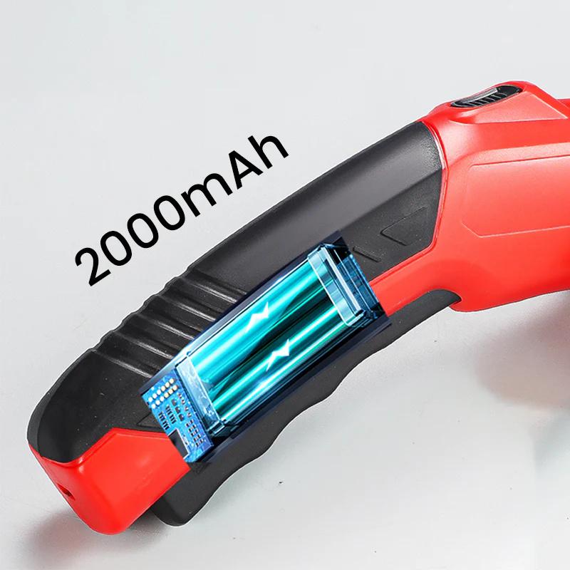 Wiederaufladbare Akku-Elektroschere Kartonschneider für Teppich Stoff Leder 5 Ersatzklingen Stoffschneidemaschine