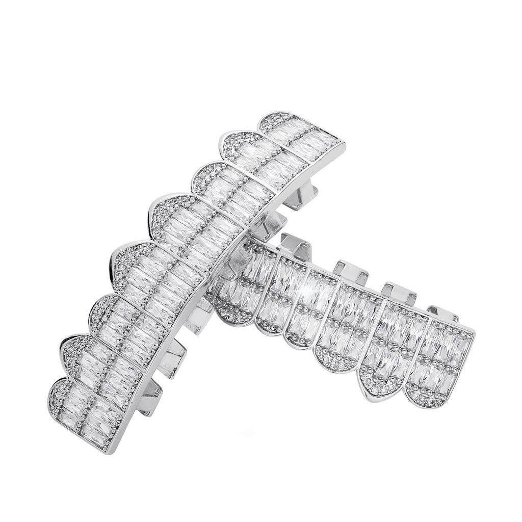Super Sparkly Zirconia Hip Hop Grillz: Exaggerated High-End Tooth Jewelry for Men