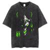 Genesis Evangelion EVA Anime Quality T Shirt Men's Clothing and Women Cotton Vintage Washed Print Retro Summer Tops