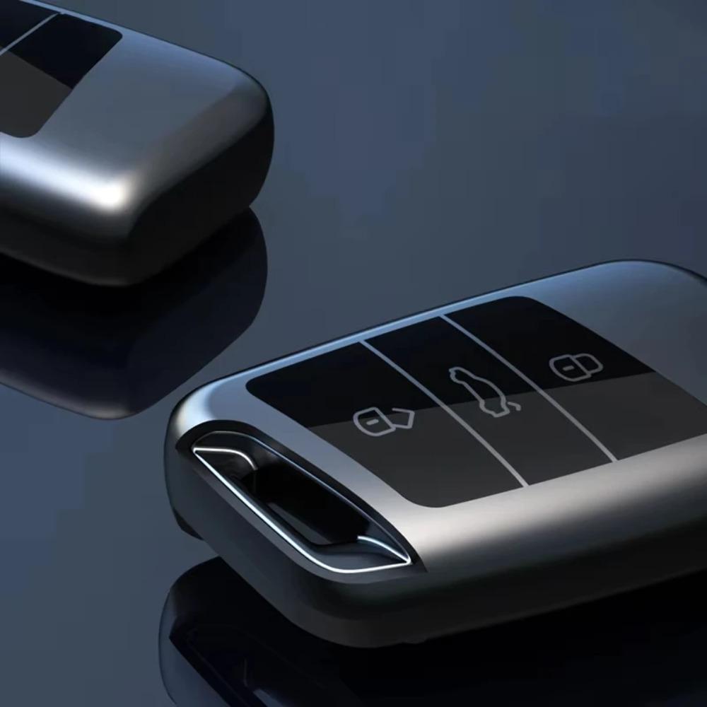 Tytanowy Szary do VW Volkswagen Magotan Passat B8 Skoda Superb Kodiaq A7 Etui Pokrowiec Uchwyt Brelok Akcesoria do Kluczyka Samochodowego