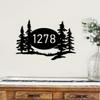 Metal Forest Address Sign Outdoor Wall Decor Custom House Number Plaque Easy Install