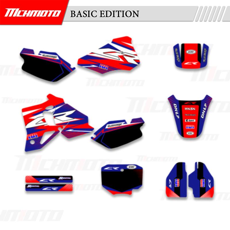MCHMFG Motorcycle Graphics Background Decals Stickers Kit Number Name Background ize For Honda CR80 CR 80 1996-2002 A without number