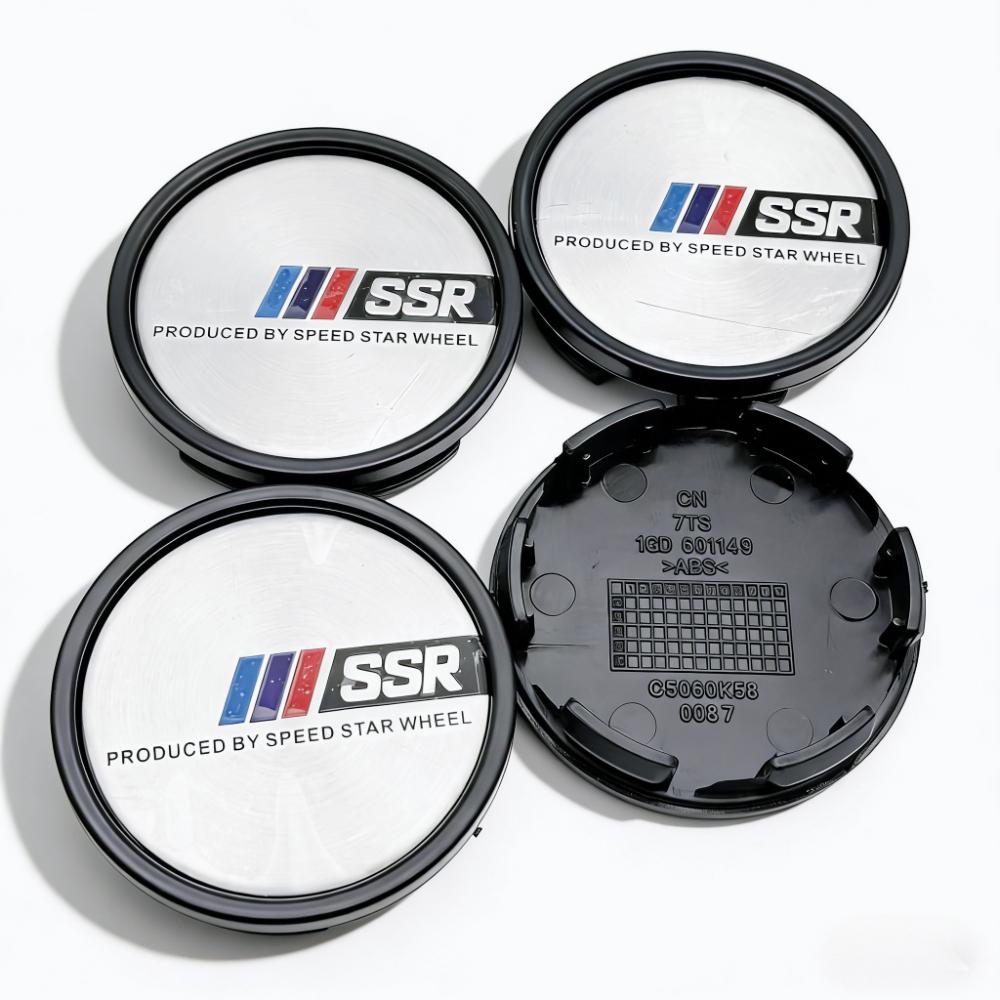 4pcs/Set 58mm 53mm Car Wheel Center Caps With SSR Logo Emblem Badge Wheel Hubcaps Rim Center Dust Cover Replace Hub Accessories