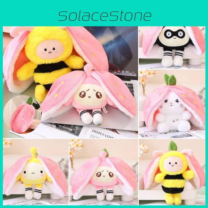 Strawberry Bee Rabbit Plush Toy Transformable Doll For Girls