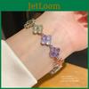 Zirkon Glücksklee Blume Armband Mit Funkelnden Steinen Für Damen Modeaccessoire